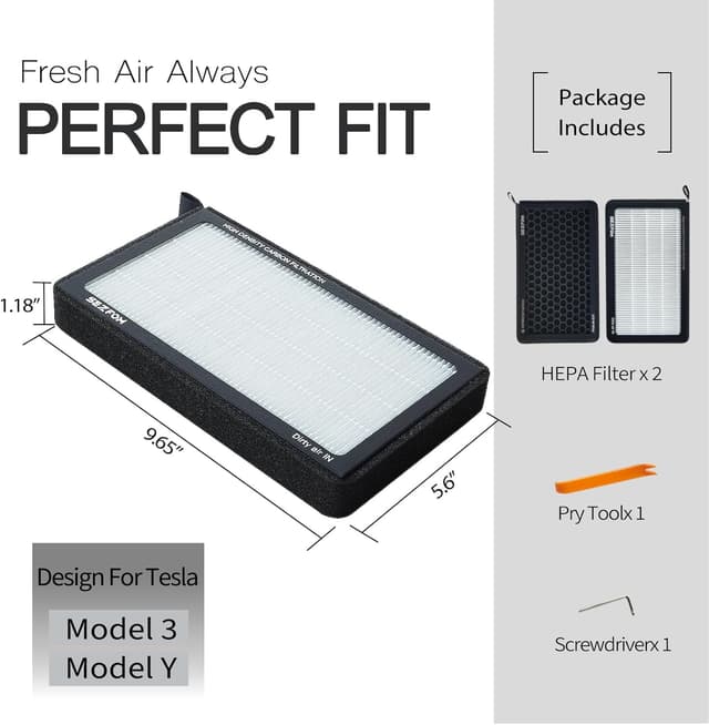 Thumbnail 3 de SEZFOM Cabin Air Filter 2-pack for Tesla Model 3/Y 2016-2026