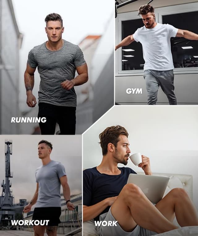 Detalle 1 de 5 Pack Quick Dry Workout Shirts for Men