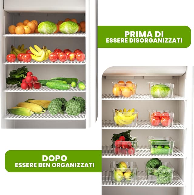 Thumbnail 6 de KICHLY set di 8 cestini organizzatori trasparenti per dispensa (senza BPA)