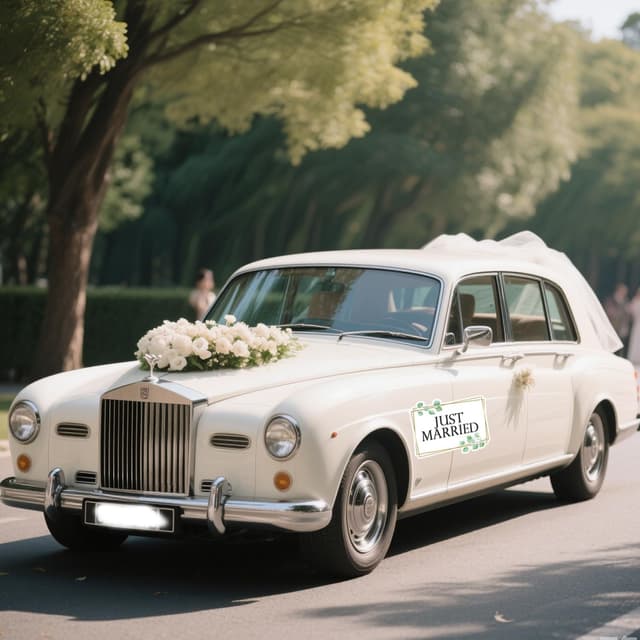 Thumbnail 3 de Just Married Car Magnets 11x6.9in