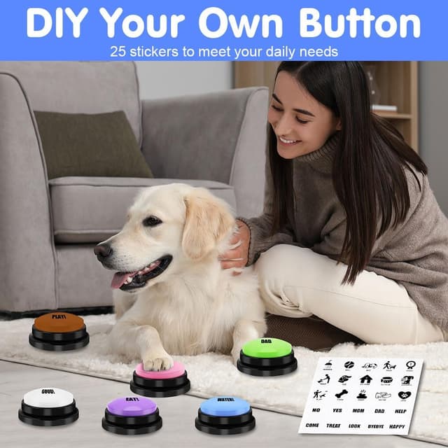 Detalle 2 de vsshe Buzzer mit Aufnahmefunktion – Talking-Trainingstaste für Hund & Haustier-Interaktion