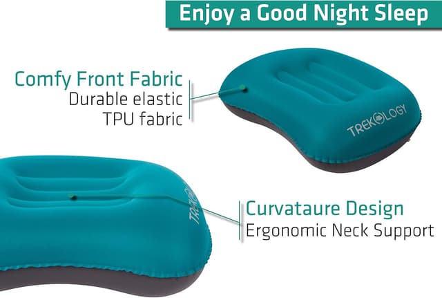 Detalle 2 de Ultralight Inflating Travel Pillow for Neck & Lumbar Support ⛺