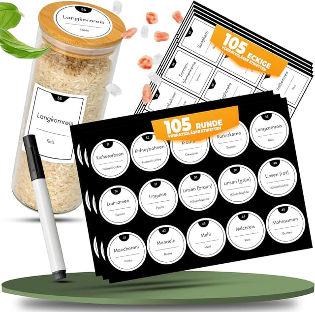 Detalle de CLIDOR weiße Vorratsetiketten selbstklebend 210 Stück