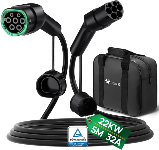 Detalle de Cavo di ricarica GONEO Tipo 2 22 kW 5 m 32 A Mode 3 con custodia