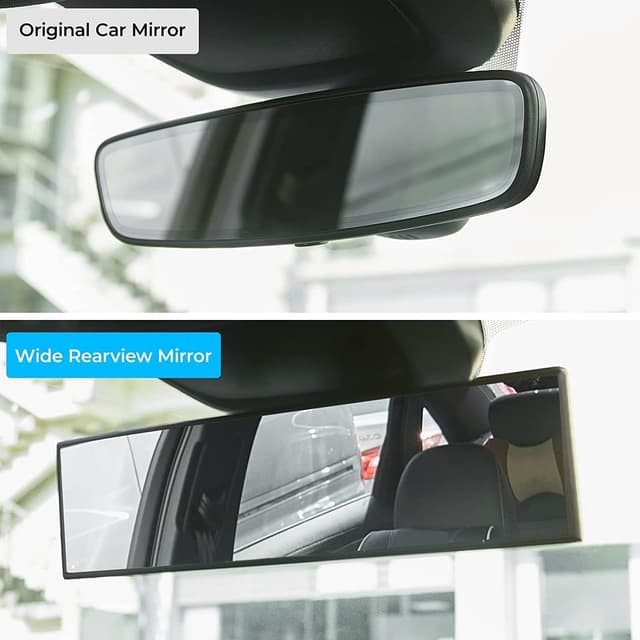Detalle 2 de JOYTUTUS Universal 11.81" Panoramic Convex Rear View Mirror (Clear Clip-On)