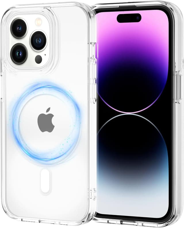 Detalle de XTCASE Coque magnétique pour iPhone 14 Pro compatible MagSafe, transparente