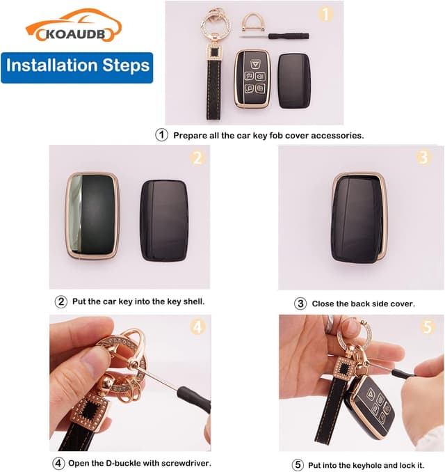 Detalle 2 de Koaudb Autoschlüssel Hülle für 5 Tasten