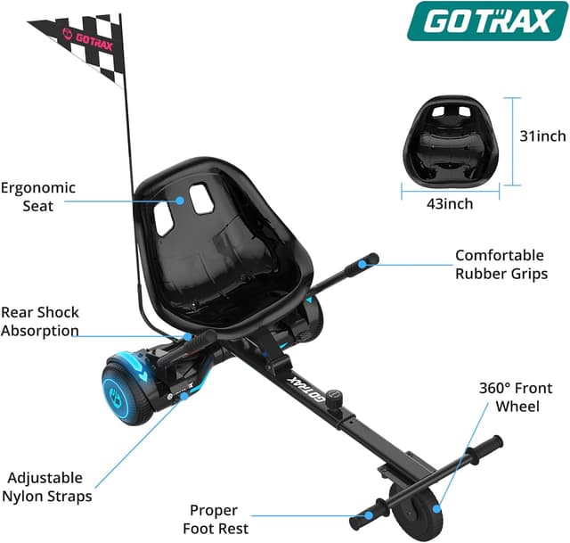 Thumbnail 6 de Gotrax Hoverboard Kart Attachment 10"