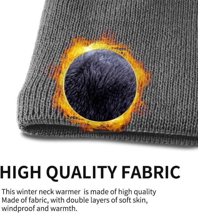 Detalle 2 de HGDGears Winter Neck Warmer for Men – Double-layer windproof thermal snood scarf for outdoor cycling, skiing and more