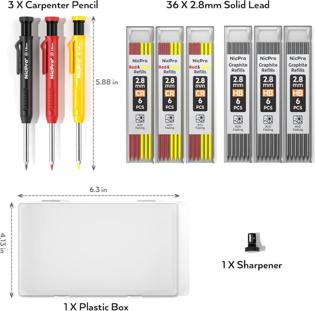 Thumbnail 6 de Nicpro Matita carpentiere 36 ricariche ✏
