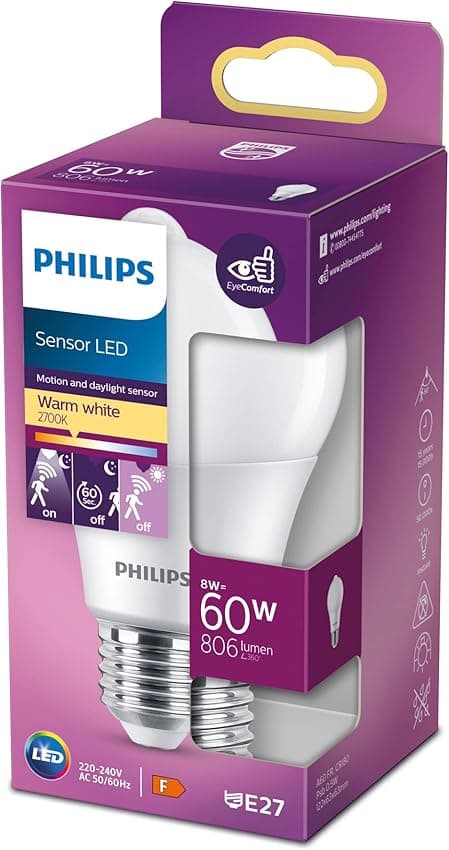 Detalle 2 de Philips Bombilla LED D2D 60W E27 Luz Cálida Mate