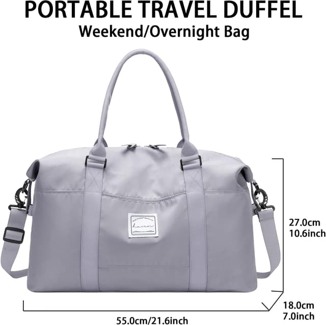 Detalle de Hayayu Women’s Weekend Bag (55x27x18cm) with dry/wet separation for overnight, gym and carry on trips