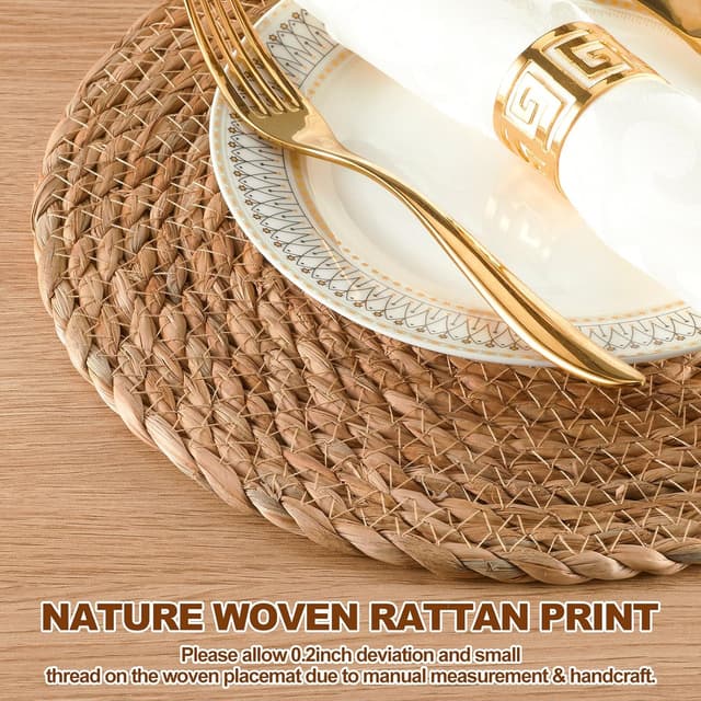 Thumbnail 4 de Round Woven Placemats Set of 10 13 inch