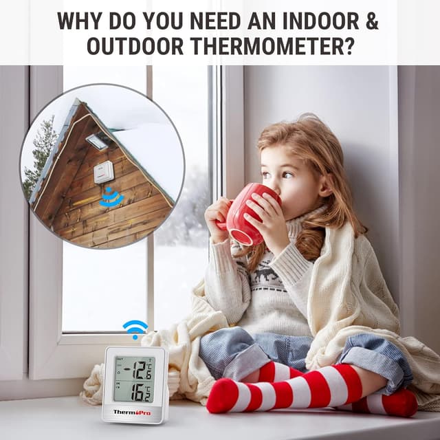 Detalle 2 de ThermoPro TP200C indoor outdoor thermometer 150m 🌡