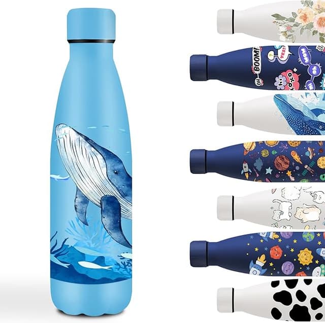 Imagen de Ballena 500ml Botella de Agua Acero Inoxidable 🐋 en OfertitasTOP