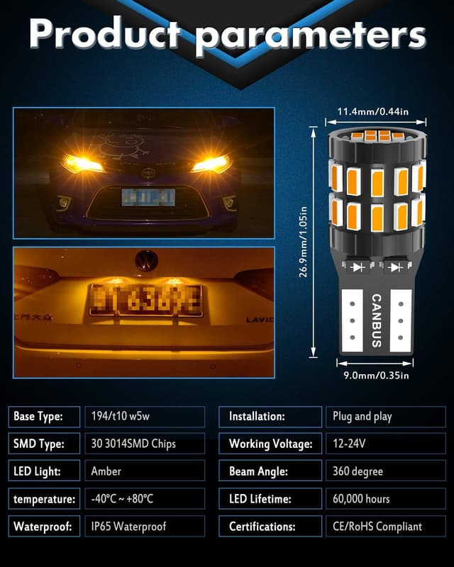 Detalle de KATUR T10 194 W5W 3W LED bulb