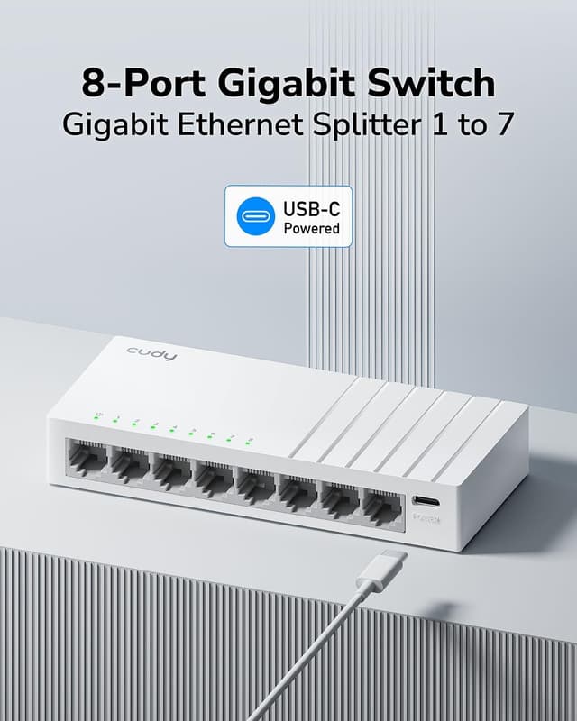Detalle 2 de Cudy GS108U switch Gigabit 8 porte