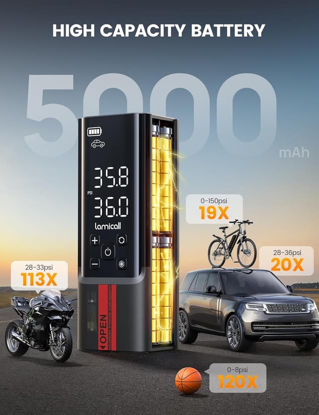 Thumbnail 2 de Lamicall Cordless Tyre Inflator 150PSI