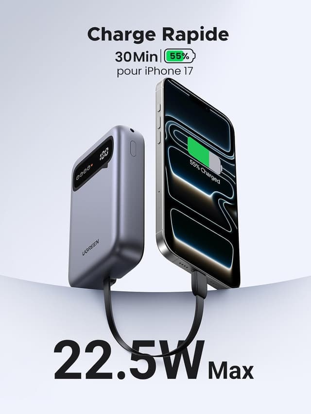 Detalle de Batterie UGREEN 20000 mAh avec charge rapide ⚡
