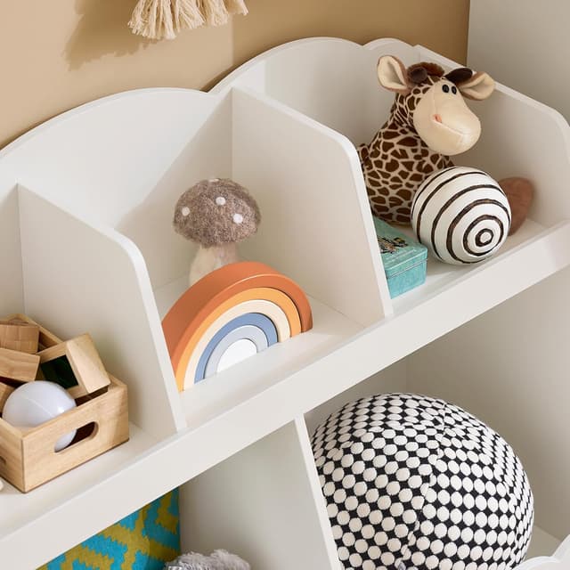 Detalle de SoBuy Bibliothèque Enfant en forme de nuage KMB100-W (5 compartiments ouverts) – 82 x 35 x 76 cm