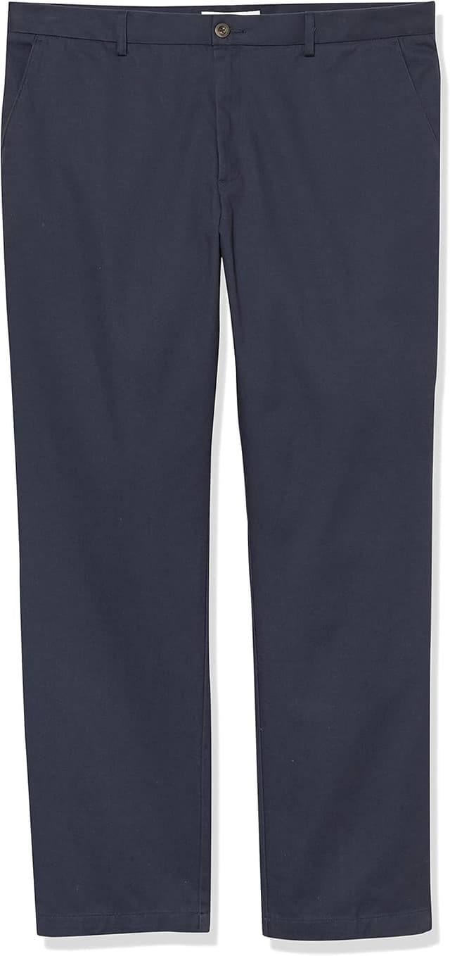 Detalle de Amazon Essentials men’s straight fit wrinkle-resistant flat-front casual chino trousers