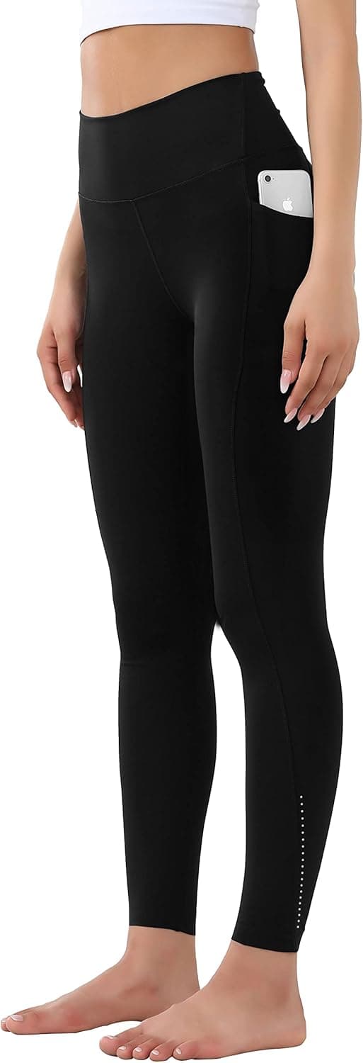 Detalle de OVRUNS High Waist Gym Leggings for Women with Pockets – Yoga, Running & Compression Support