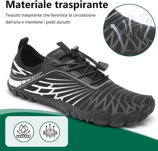 Detalle de SAGUARO Scarpe Barefoot minimaliste da donna da scoglio, traspiranti e ad asciugatura rapida (EU 35-43)