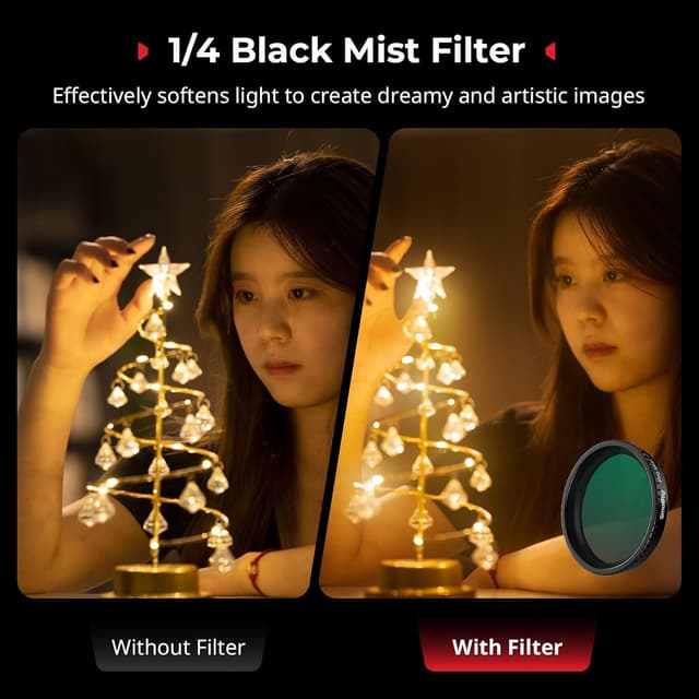 Detalle de SAMLLRIG Kit de filtres 5 en 1 pour DJI Osmo Action 5 Pro / Action 4 (Black Mist 1/4, ND16/CPL, Star-Cross, simulation de film)