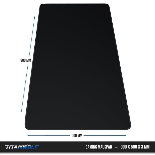 Detalle de Titanwolf XXXL Mauspad 900x500 mm (90x50 cm) – Gaming Mousepad für präzise Steuerung, mit rutschfester Gummibeschichtung