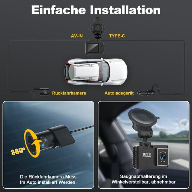 Thumbnail 6 de Dashcam 4K Dual Kamera vorn hinten