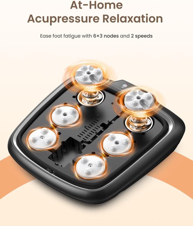 Detalle de RENPHO Foot Massager with Heat (Shiatsu) – 2-in-1 Foot & Back Machine with Deep Kneading