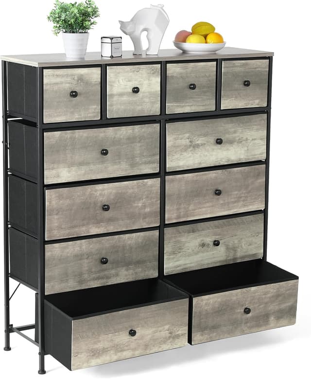 Imagen de Clevich Cassettiera in tessuto 12 cassetti 104x30x111 cm en OfertitasTOP