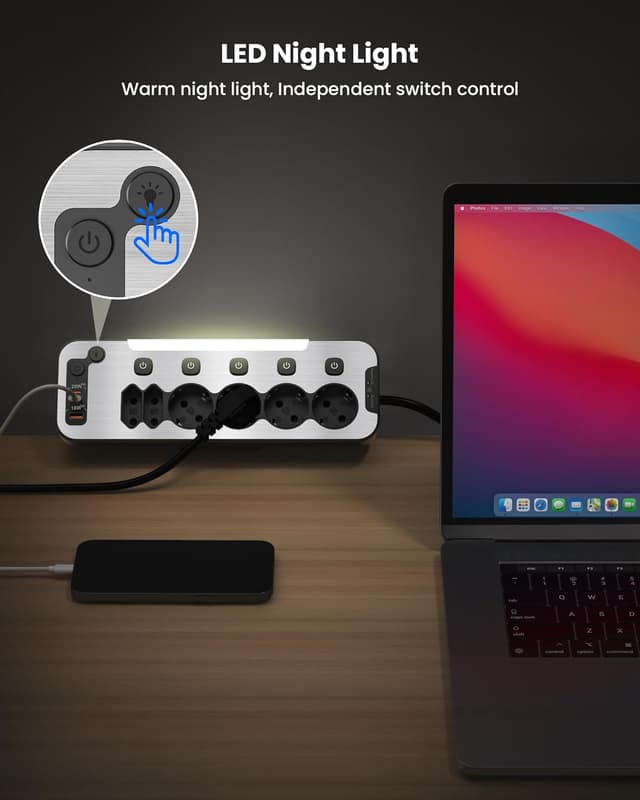 Thumbnail 6 de Ciabatta da scrivania 5 prese angolare