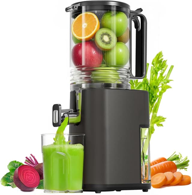 Detalle de Cold Press Juicer with 5.5-inch Wide Feed Chute (Slow Masticating) – Gray