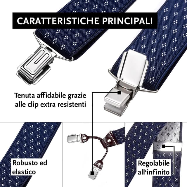 Thumbnail 3 de DonDon Bretelle da uomo 3,5 cm extra forti