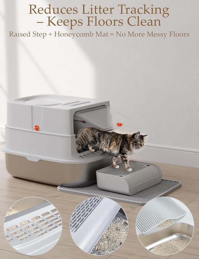 Thumbnail 3 de Stainless Steel Cat Litter Box with Lid