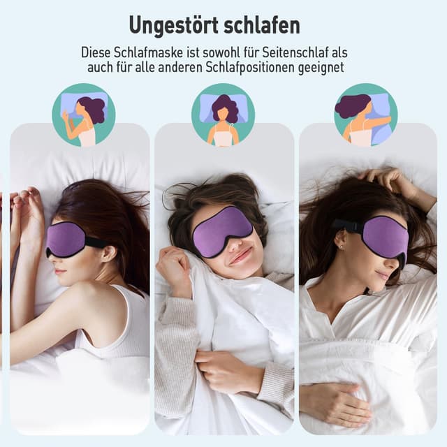 Thumbnail 6 de Umisleep Schlafmaske für Seitenschläfer – 3D-Lichtschutz für ruhigen Schlaf, lila
