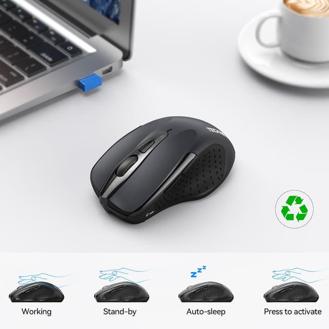 Thumbnail 6 de TECKNET Bluetooth Mouse 4800 DPI, 30‑month battery life 🖱