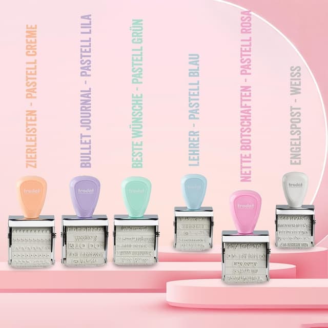 Thumbnail 6 de Trodat Creative : lot de mini tampons Bullet Journal violet pastel avec encreur 3 couleurs