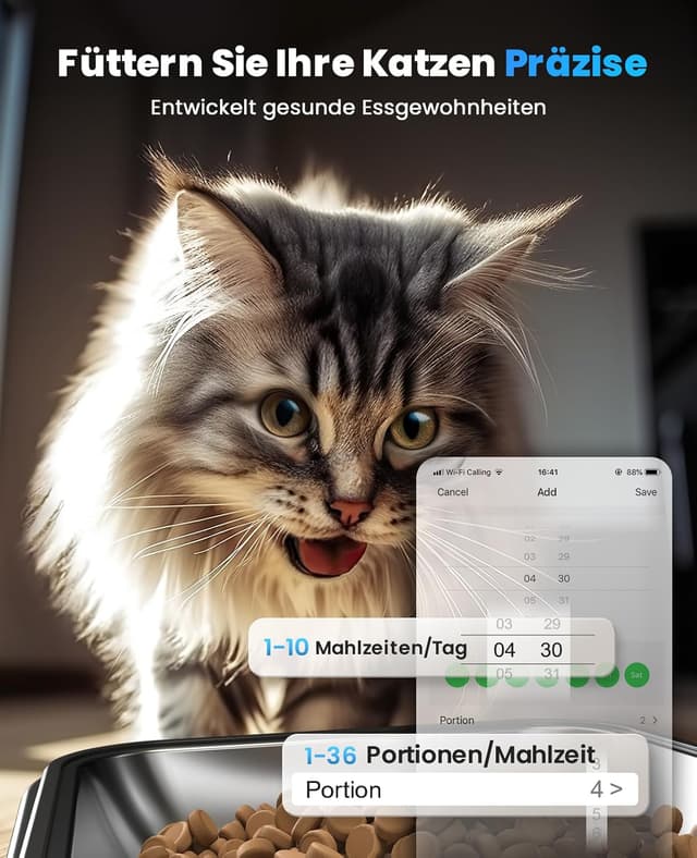 Thumbnail 5 de Oneisall 5L Futterautomat Katze 2 Näpfe 5G/2.4G WiFi