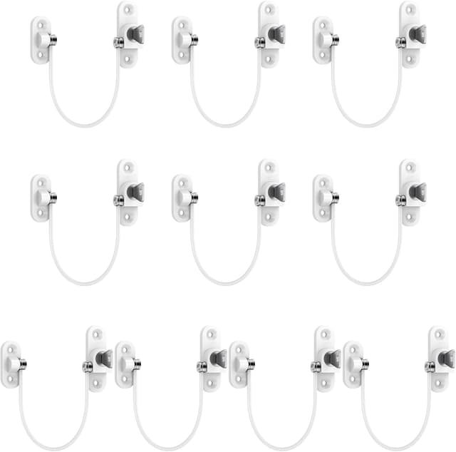 Detalle de HOMGEN Window Locks Popular 10pcs Window Restrictor for UPVC & Wood Windows (with screws & keys)