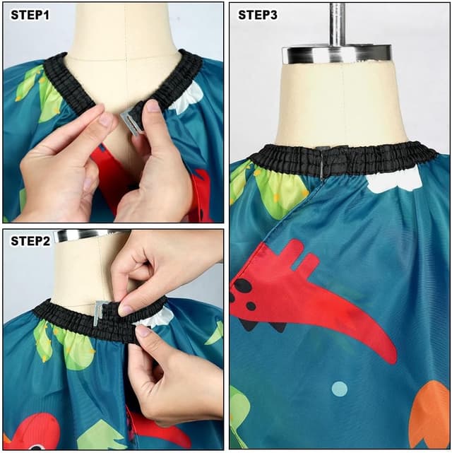 Thumbnail 6 de AYBUY Mantellina per taglio capelli bambini verde con pettine e spazzola