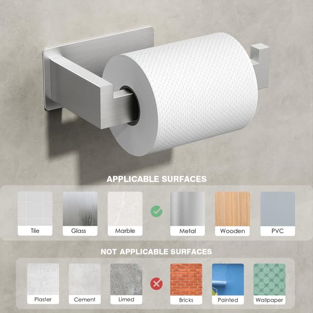 Thumbnail 3 de Auxmir Toilettenpapierhalter Selbstklebend 14×6,5×4,5 cm