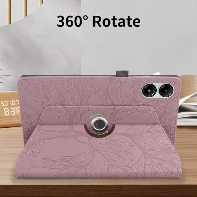 Detalle de Succtopy Hülle für Xiaomi Redmi Pad Pro 12,1 Zoll (2024) – PU-Leder 360° drehbar mit Standfunktion & Stifthalter in Rose Gold