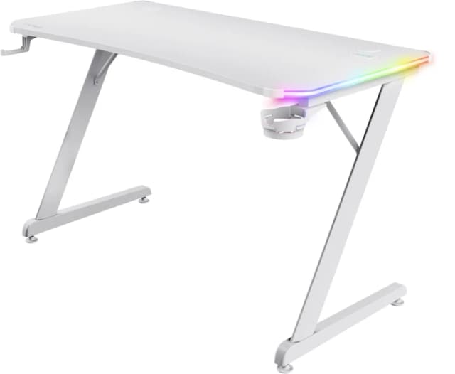 Detalle de Trust GXT709 Luminus RGB Gaming-Schreibtisch in Weiß (120 x 60 cm)