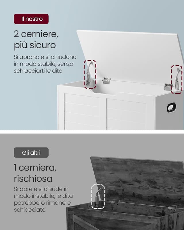 Detalle 1 de Vasagle cassapanca organizer 40 x 80 x 46 cm