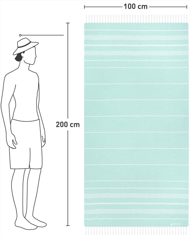 Detalle 2 de Fit-Flip Telo hammam Aqua in cotone 100% XXL 100x200 cm – asciugatura rapida e antisabbia