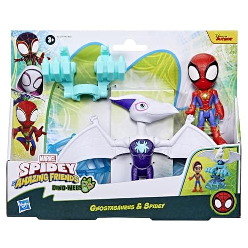 Detalle 2 de SPIDEY AND HIS AMAZING FRIENDS Dino-Webs Figuras Spider-Man y Ghostasaurus