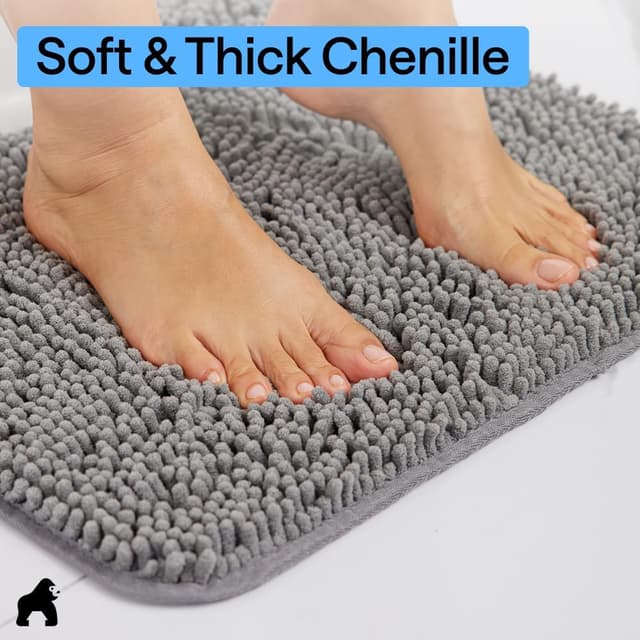 Detalle 2 de GORILLA GRIP Bath Rug Mat 24x17 Grey