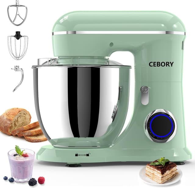 Detalle de CEBORY 3-IN-1 Stand Mixer 6.5QT, 660W Kitchen Mixer 🍰